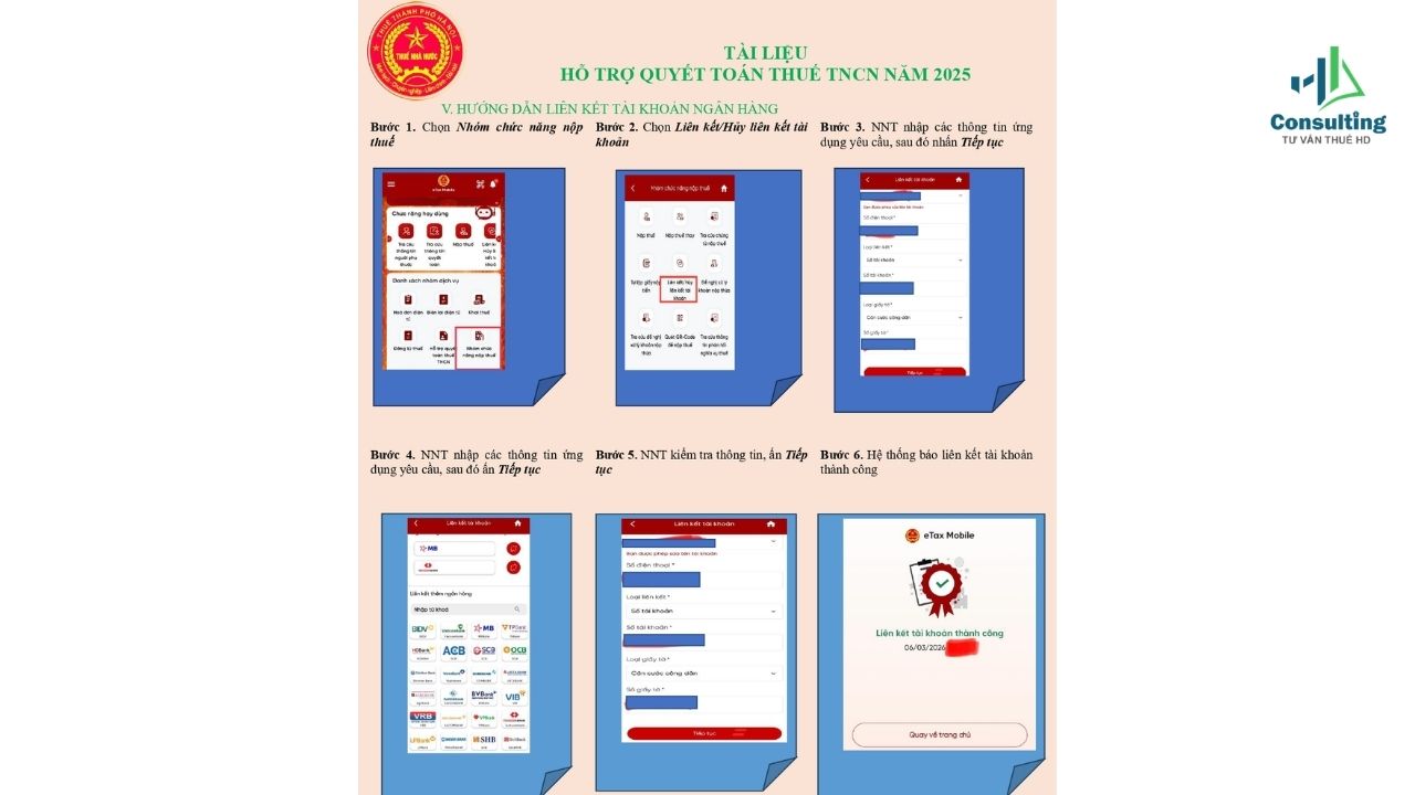 HƯỚNG DẪN LIÊN KẾT TÀI KHOẢN NGÂN HÀNG